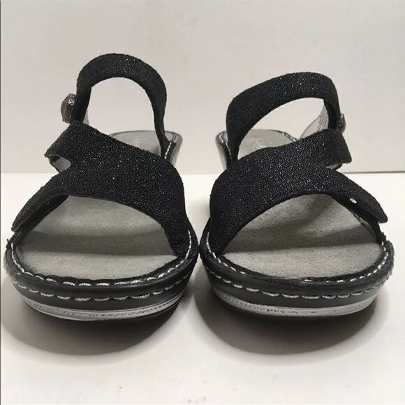 ALEGRIA BY PG LITE Loti Wedge Black Sparkle Slide - Picture 3 of 8